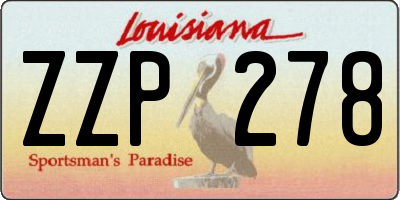 LA license plate ZZP278