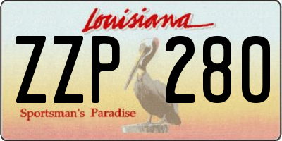 LA license plate ZZP280