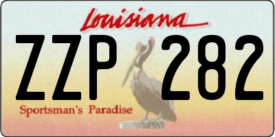 LA license plate ZZP282