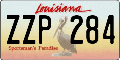 LA license plate ZZP284