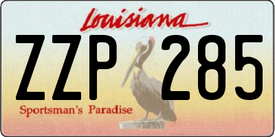 LA license plate ZZP285