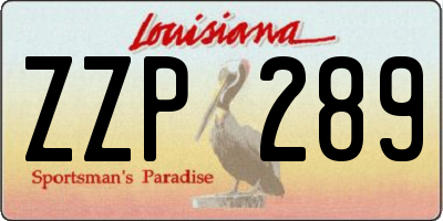 LA license plate ZZP289