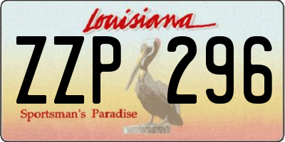 LA license plate ZZP296