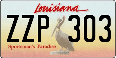 LA license plate ZZP303