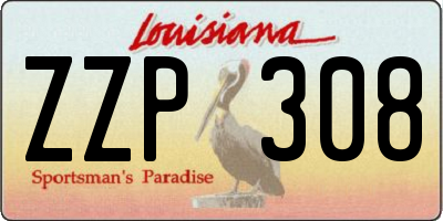 LA license plate ZZP308