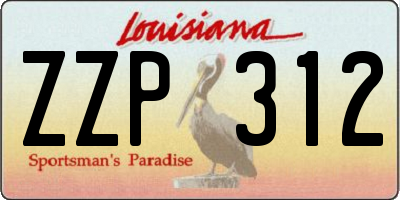 LA license plate ZZP312