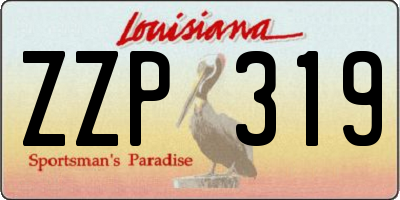 LA license plate ZZP319