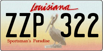 LA license plate ZZP322