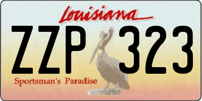 LA license plate ZZP323