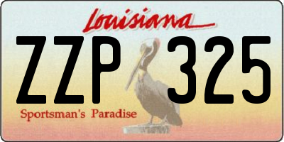 LA license plate ZZP325