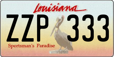 LA license plate ZZP333