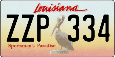 LA license plate ZZP334