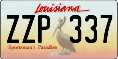 LA license plate ZZP337