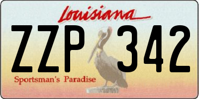 LA license plate ZZP342