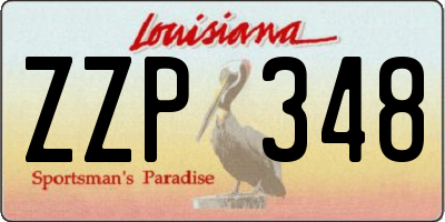 LA license plate ZZP348