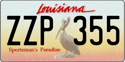 LA license plate ZZP355