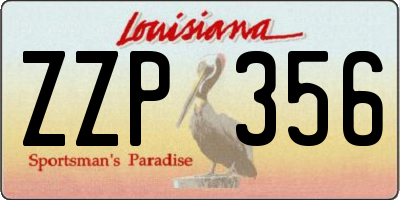 LA license plate ZZP356
