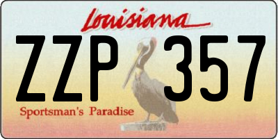 LA license plate ZZP357