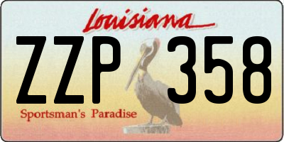 LA license plate ZZP358