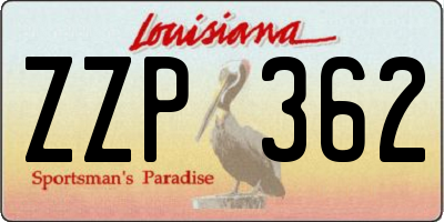 LA license plate ZZP362