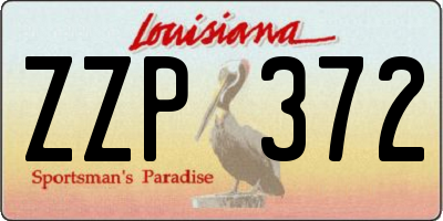 LA license plate ZZP372