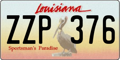 LA license plate ZZP376