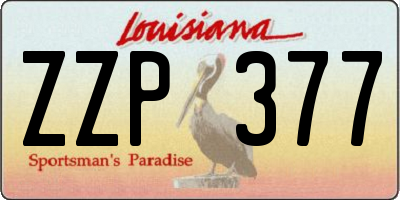 LA license plate ZZP377