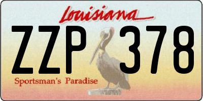 LA license plate ZZP378
