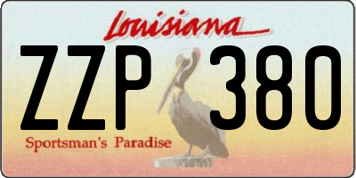 LA license plate ZZP380