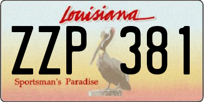 LA license plate ZZP381