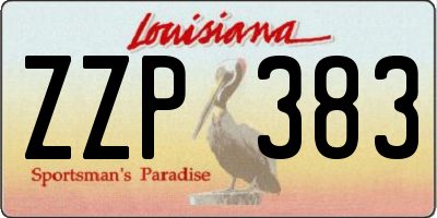 LA license plate ZZP383