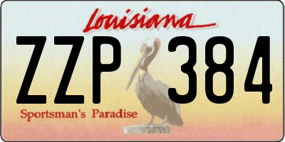 LA license plate ZZP384
