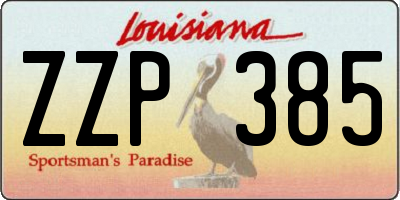 LA license plate ZZP385