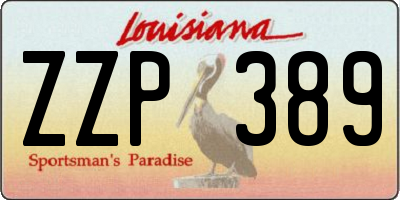 LA license plate ZZP389