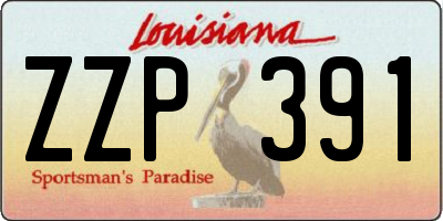 LA license plate ZZP391