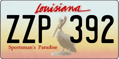 LA license plate ZZP392