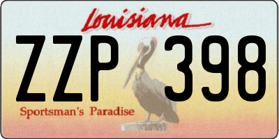 LA license plate ZZP398