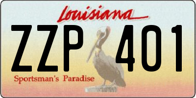 LA license plate ZZP401