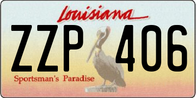 LA license plate ZZP406