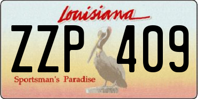 LA license plate ZZP409