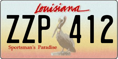 LA license plate ZZP412