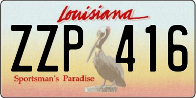 LA license plate ZZP416