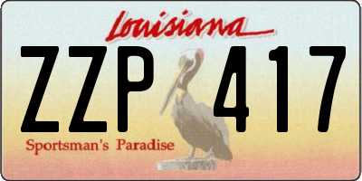 LA license plate ZZP417