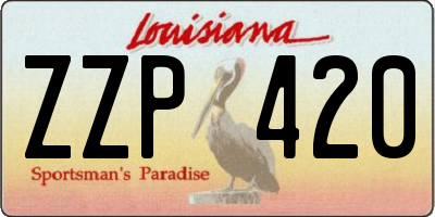 LA license plate ZZP420