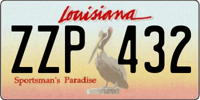 LA license plate ZZP432