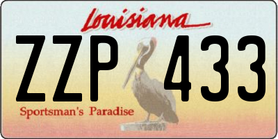 LA license plate ZZP433