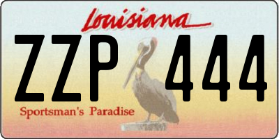 LA license plate ZZP444