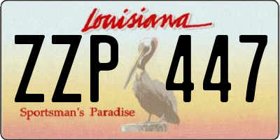 LA license plate ZZP447