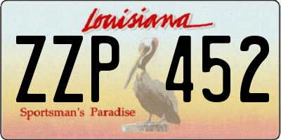 LA license plate ZZP452