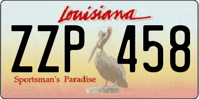 LA license plate ZZP458